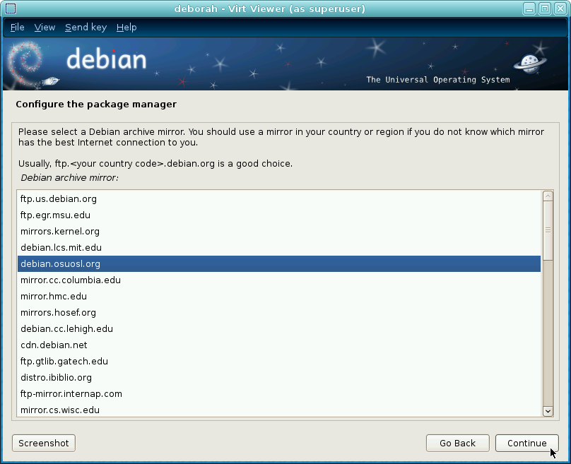 Configure the package manager